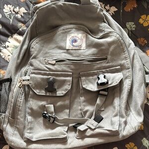Gray Canvas Backpack by